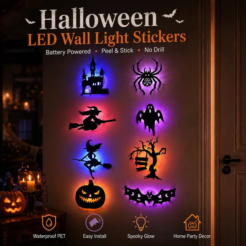 🎃 Halloween LED Silhouette Wall Stickers