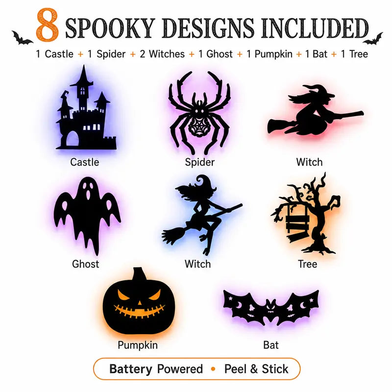 🎃 Halloween LED Silhouette Wall Stickers