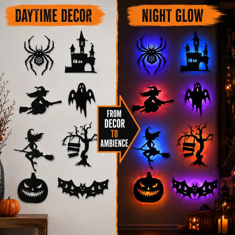 🎃 Halloween LED Silhouette Wall Stickers