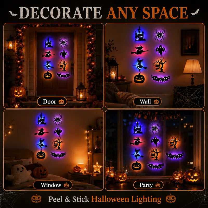🎃 Halloween LED Silhouette Wall Stickers