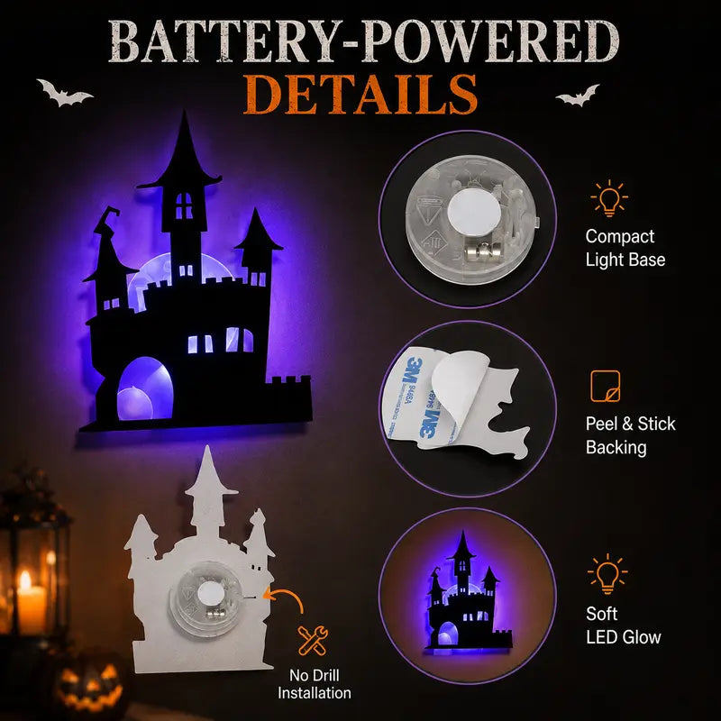 🎃 Halloween LED Silhouette Wall Stickers