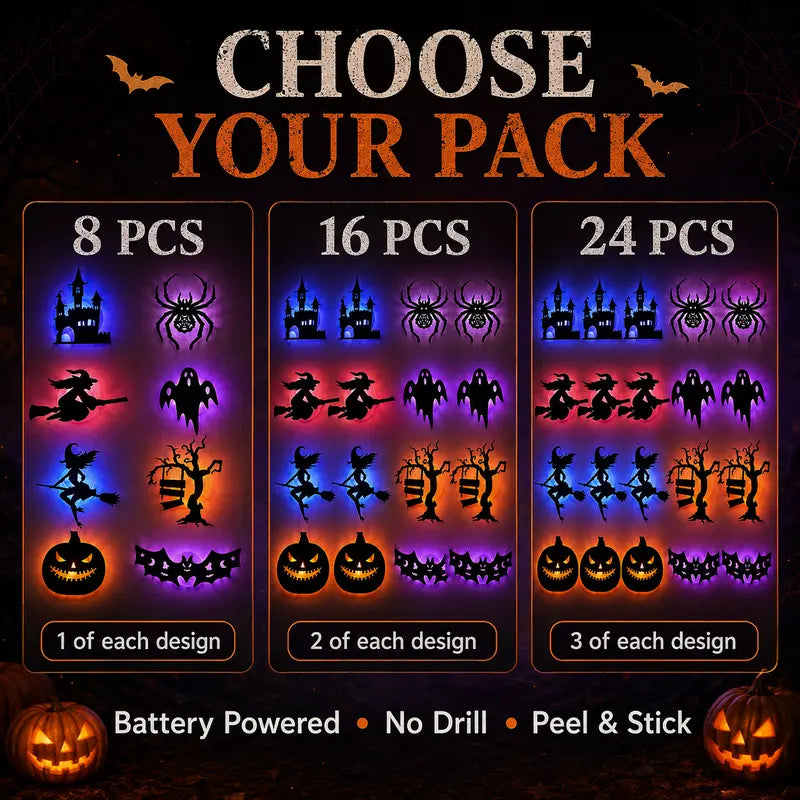 🎃 Halloween LED Silhouette Wall Stickers