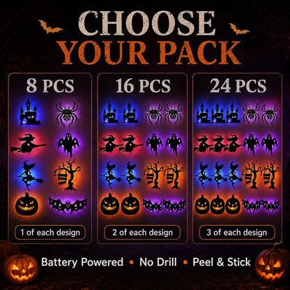 🎃 Halloween LED Silhouette Wall Stickers