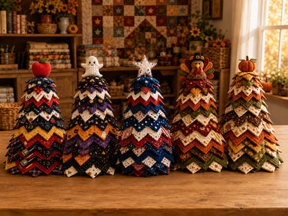 Americana Christmas Tree Quilt Kit – Easy Layered Fabric Holiday Décor for Quilting Lovers