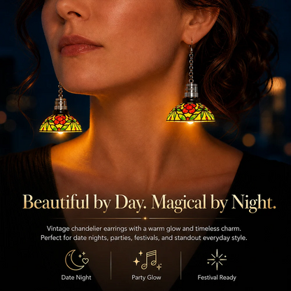 Handmade Vintage Light-Up Chandelier Earrings