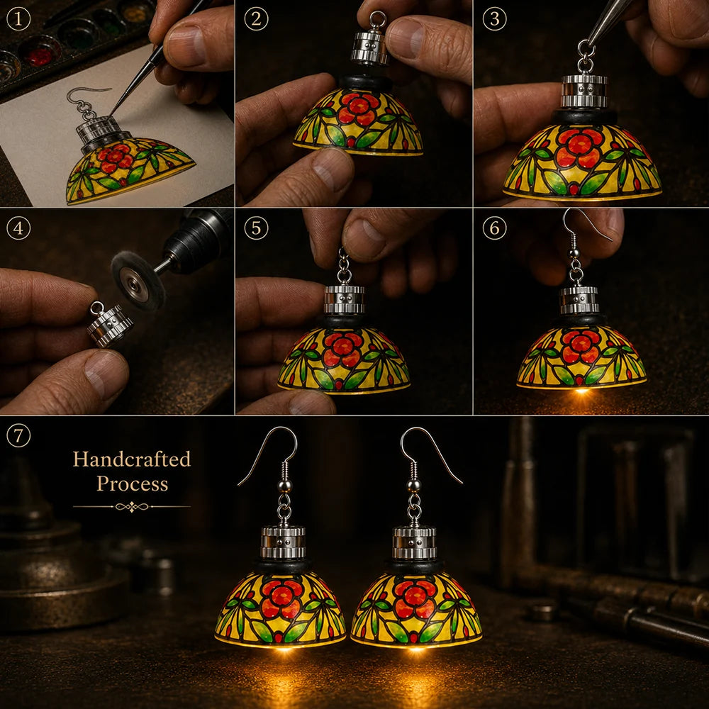 Handmade Vintage Light-Up Chandelier Earrings