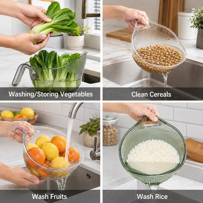 Aesthetic Multifunctional Rice Strainer with Handle for Rice, Fruits, Vegetables & Pasta