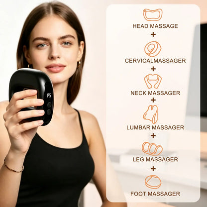 Portable Wireless Full Body Massager with Heat, Adjustable Speed Deep Tissue Percussion Massager for Back Waist