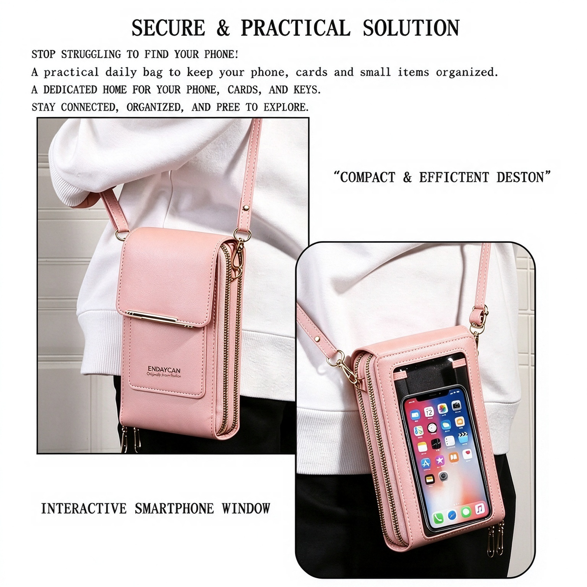 Touchscreen Sensitive Phone Bag with Multiple Colors, Use Phone Without Taking It Out 💼