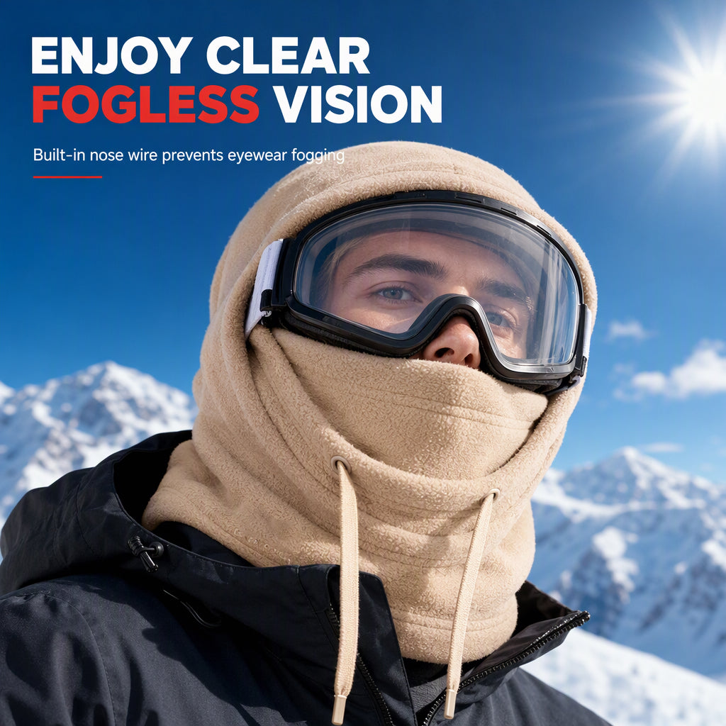 3-in-1 Winter Balaclava – windproof fleece covers head, neck, face & ears. 🛡️💪