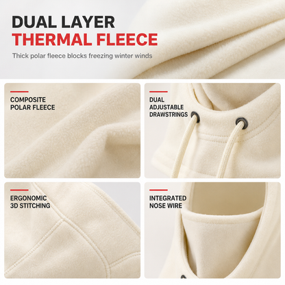 3-in-1 Winter Balaclava – windproof fleece covers head, neck, face & ears. 🛡️💪