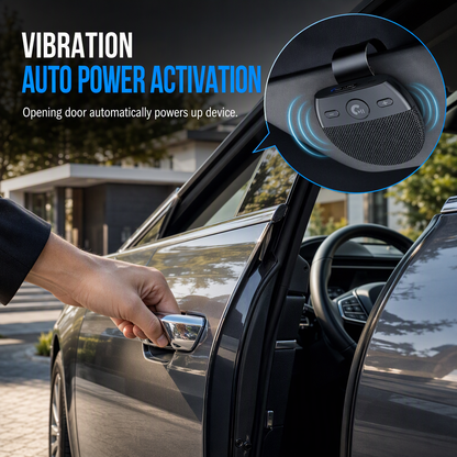 Car Sun Visor Bluetooth Speakerphone – Vibration Auto Power On, Hands-Free Calls 📞