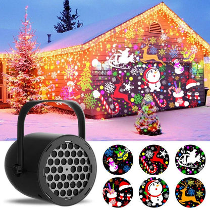 USB Christmas Projection Light in Black or White Housing